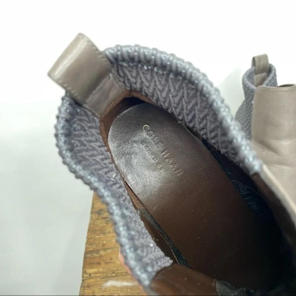 Cole Haan Aylin Grey Textured Leather Ankle Booties - Picture 7 of 9